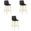 Arceto Stool - Black Velvet / Golden Legs X 3