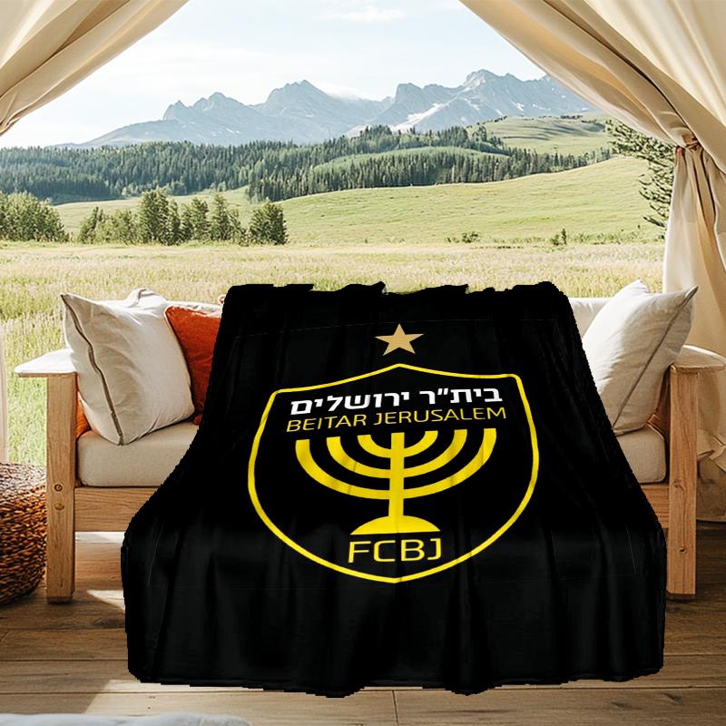 1PC Beitar Jerusalem Football Club Printed Soft Flannel Blanket Throw for Adult Bedroom Living Room Sofa Camping Travel Fan gifts Christmas Gifts