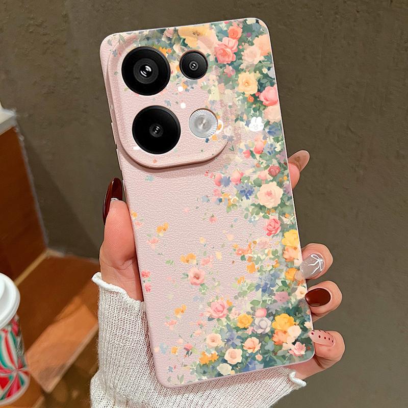 Мягкий силиконовый чехол с рисунком розы для Xiaomi 13t Poco X6 M6 Pro Redmi Note 14 13 12 11 10 Pro, ударопрочный, кожаный, текстура, однотонный, тонкий чехол