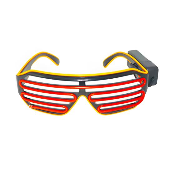 Светящиеся неоновые очки Rave со сверкающими затворами, солнцезащитные очки El Wire LED, светящиеся