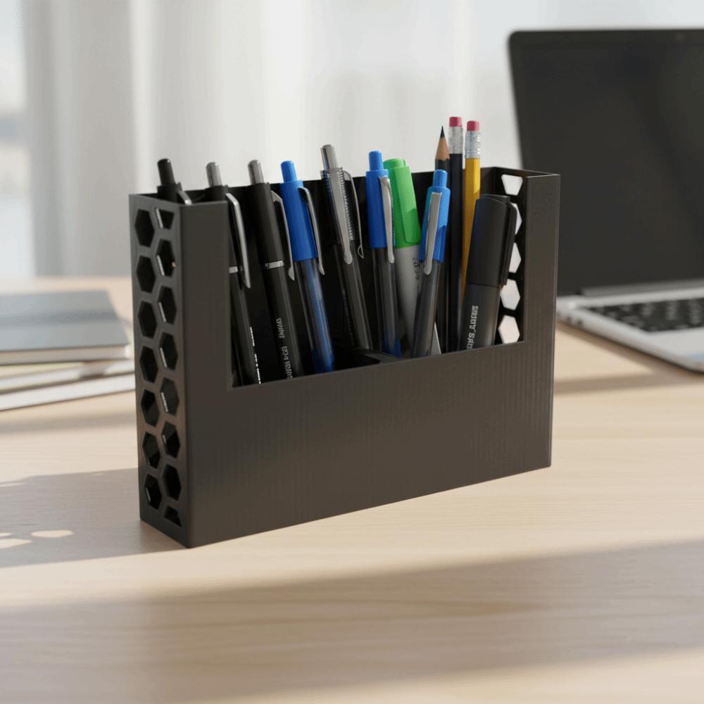 Black Color Remote Control Organizer Honeycomb Design Honeycomb Storage Box Living Room