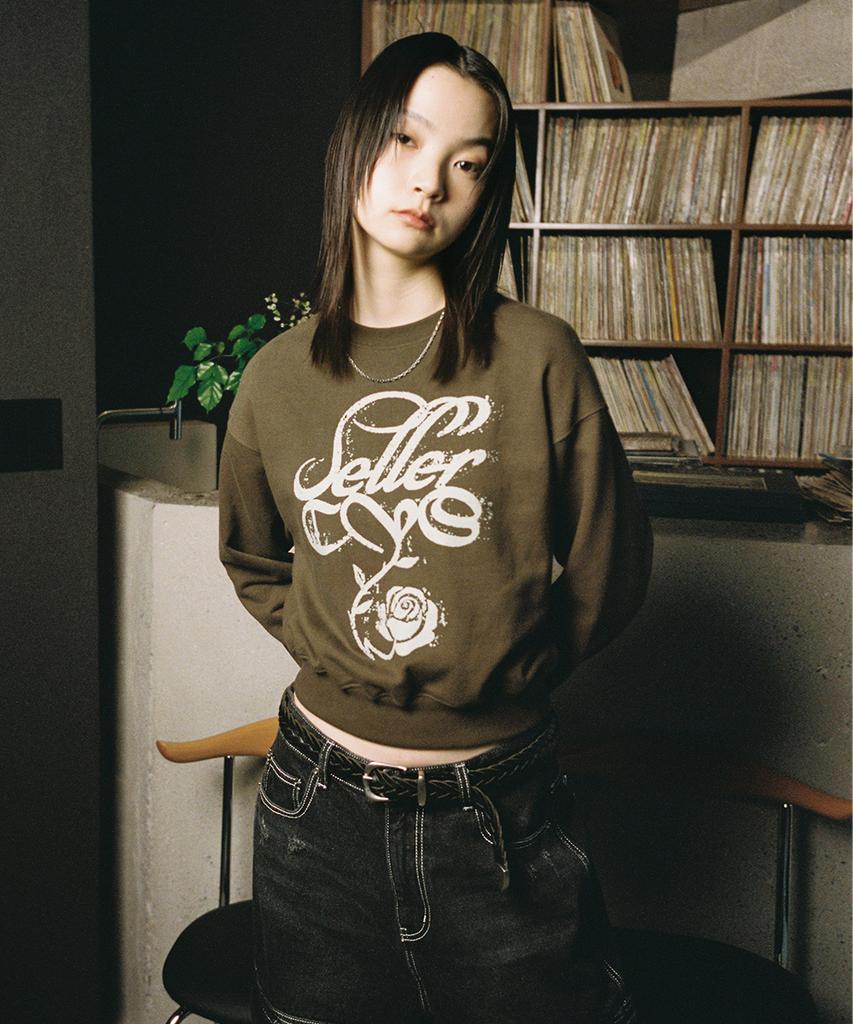 CAVISH W Classic Rose Sweatshirt Olive(Cv2Effm446A)