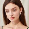 Изысканные серьги-клипсы С-образной формы с искусственным жемчугом, Женские серьги из нержавеющей стали, Водонепроницаемые геометрические ювелирные изделия, Подарки