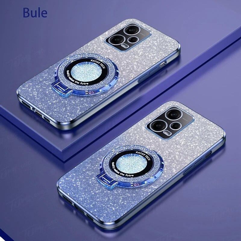 Роскошный чехол с магнитным держателем для Xiaomi Redmi Note 12 Pro Plus Turbo 13 12S 11 11S 10 10S 9S 9 Pro 8 7 11A 12C 13C