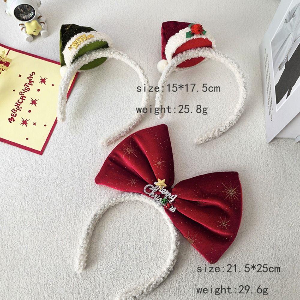 Sequin Bowknot Hair Hoop Star Christmas Children Hair Clip Christmas Hat Headband Children's