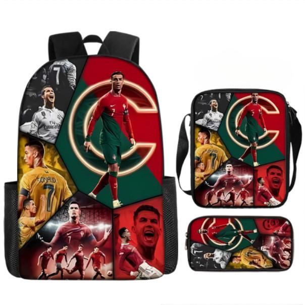 Мультяшный Месси Футбольная Печать Детский Рюкзак на Двойных Плечевых Лямках Для Использования в Школе