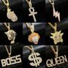 Trendy Dollar Clown Lightning Leopard Boxing Gloves Hip-Hop Necklace
