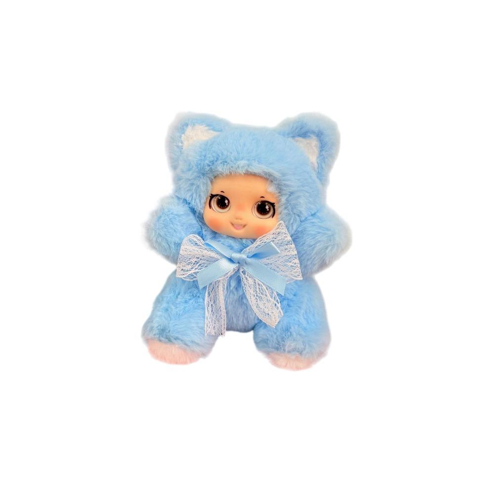 Bowknot Cat Doll Pendant Bag Hanging Car Key Ring Delicate Cat Ear Plush Keychain Backpack