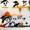 Cute Ghost Halloween Decorations for Indoors Spooky Decorations Wooden Black Cat Bat Witch Broom Signs Pumpkin Blocks Decor