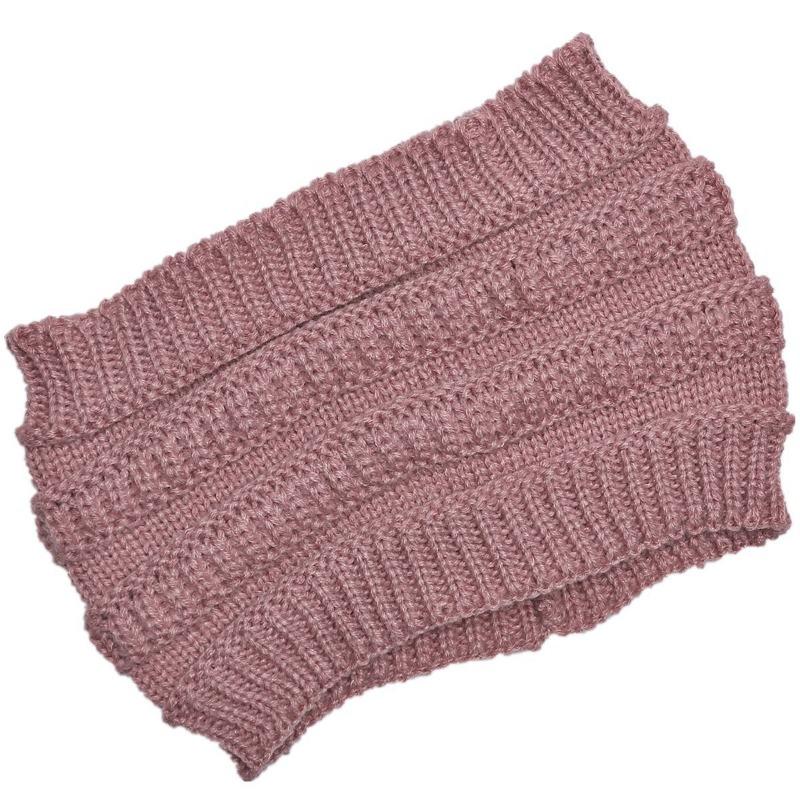 Ladies Knitted Hats Headband Autumn Winter Hats Widened Face Maskvempty Top Ponytail Woolen Hats & Caps