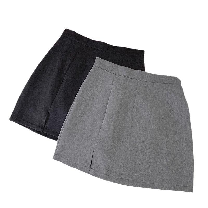 Classic Black Half Body Skirt For Women With Zipper Detail For Office And Casual Wear