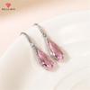 Sparkling Zircon Drop Earrings Silver Color Luxury Inlay Pink CZ Temperament Women Earrings Party Fashion Jewelry