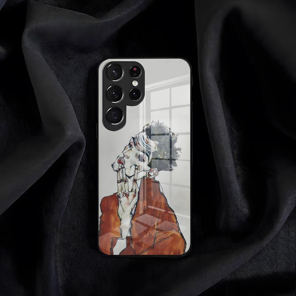 E-Egon Schiele Art Phone Case For Samsung S26 S25 Edge S24 S23 S22 S21 S20 Ultra Plus FE Glass Cover