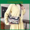 Bear Embroidered Small Woman Bag Small Square Bag With Cotton Linen Material