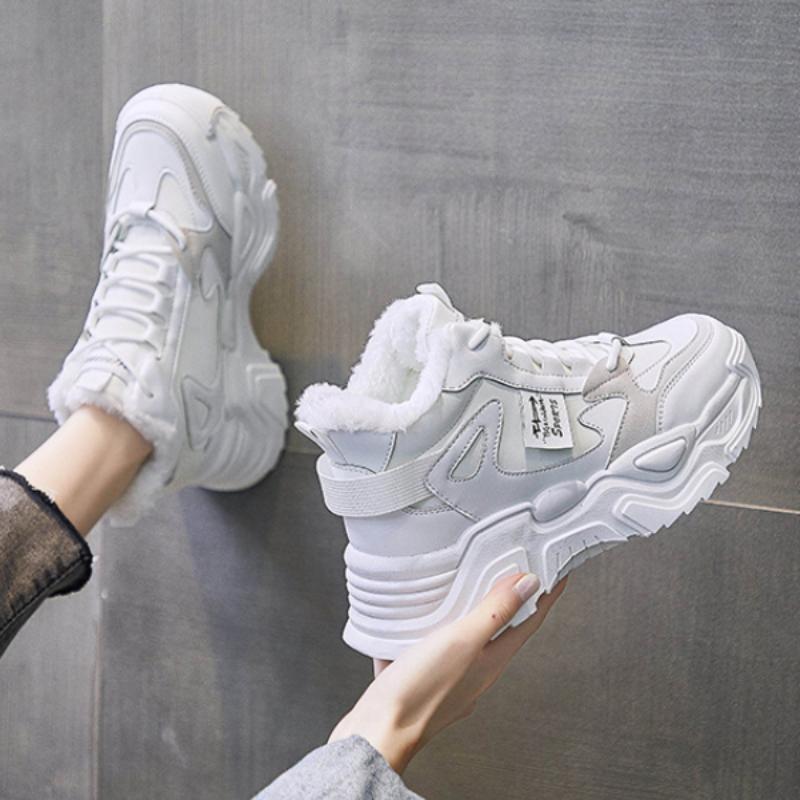 Женская обувь зимняя на толстой подошве бархатная теплая спортивная обувь модная и удобная повседневная обувь