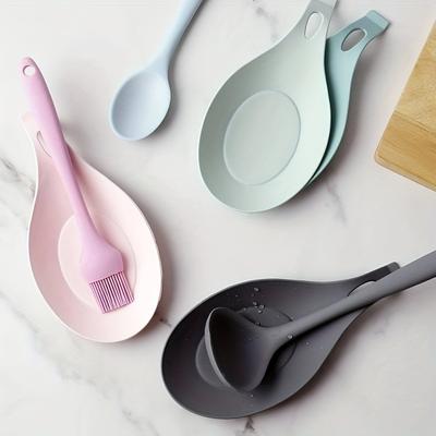 1шт силиконовая подставка для ложки, изолированный держатель для кухонных принадлежностей, держатель для кухонных принадлежностей в форме ложки, кухонные гаджеты, кухонные принадлежности, кухонные штучки