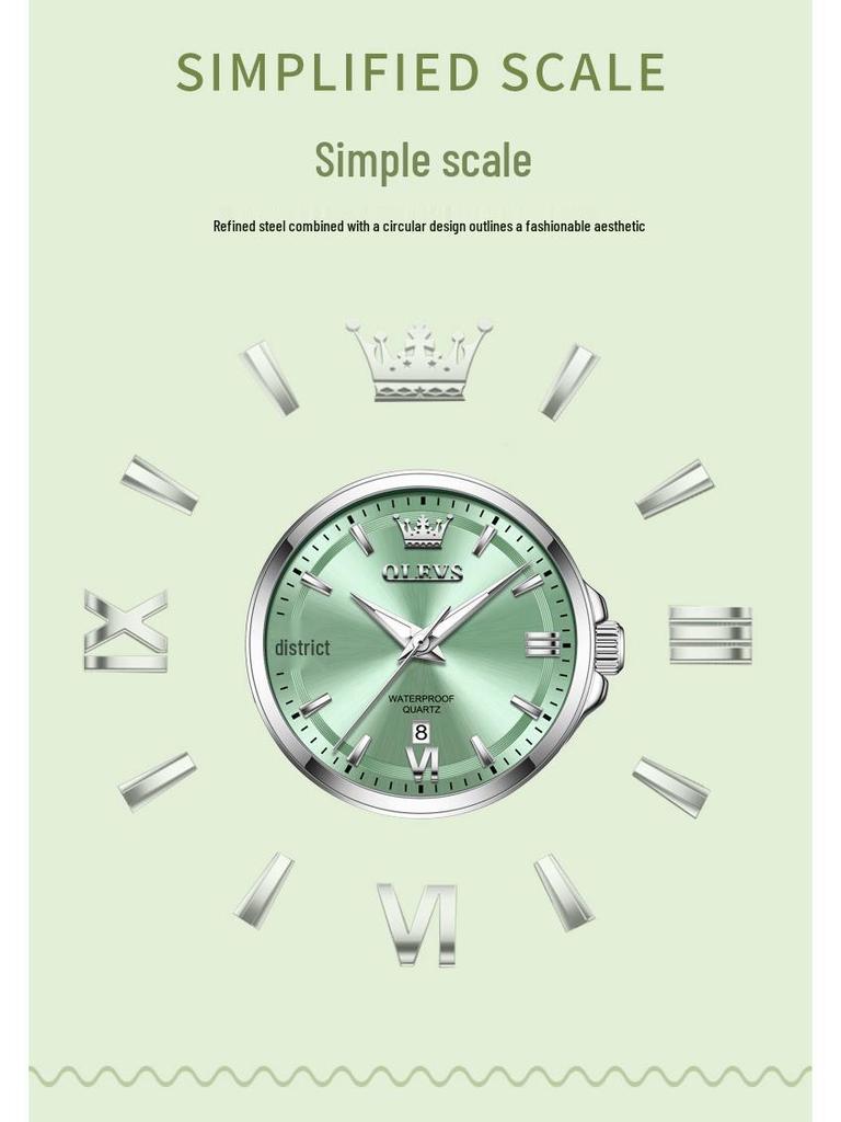 Женские кварцевые часы Oulishi из цельной стали - Высококлассные, Водонепроницаемые, Полностью автоматические, Модный аксессуар