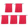 5 шт. Многофункциональный полиэстеровый мешок на шнурке для хранения ювелирных изделий, нижнего белья, косметики, парфюмерии, красный
