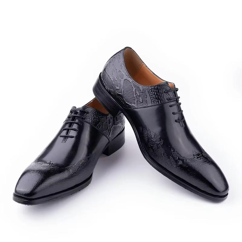 Fashion YAOLIDA Business Oxfords Shoes For Men Luxury Handmade Dress Wedding Office Side Pretty Printing Preminum Formal Leather Shoe CN
