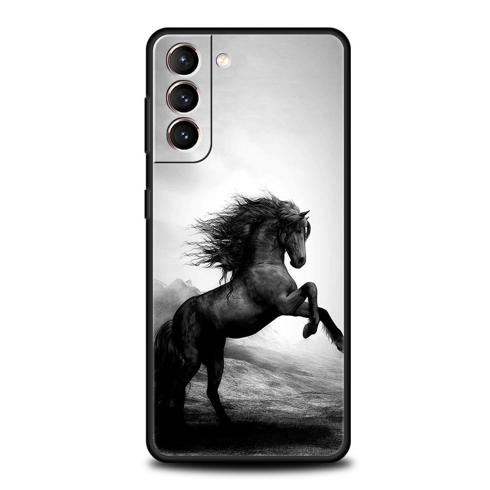 Чехол для телефона с изображением скачущей лошади и девушки для Samsung Galaxy S24 S23 Ultra S22 S21 S20 FE 5G S10 S10E S9 Plus S8, мягкий чехол