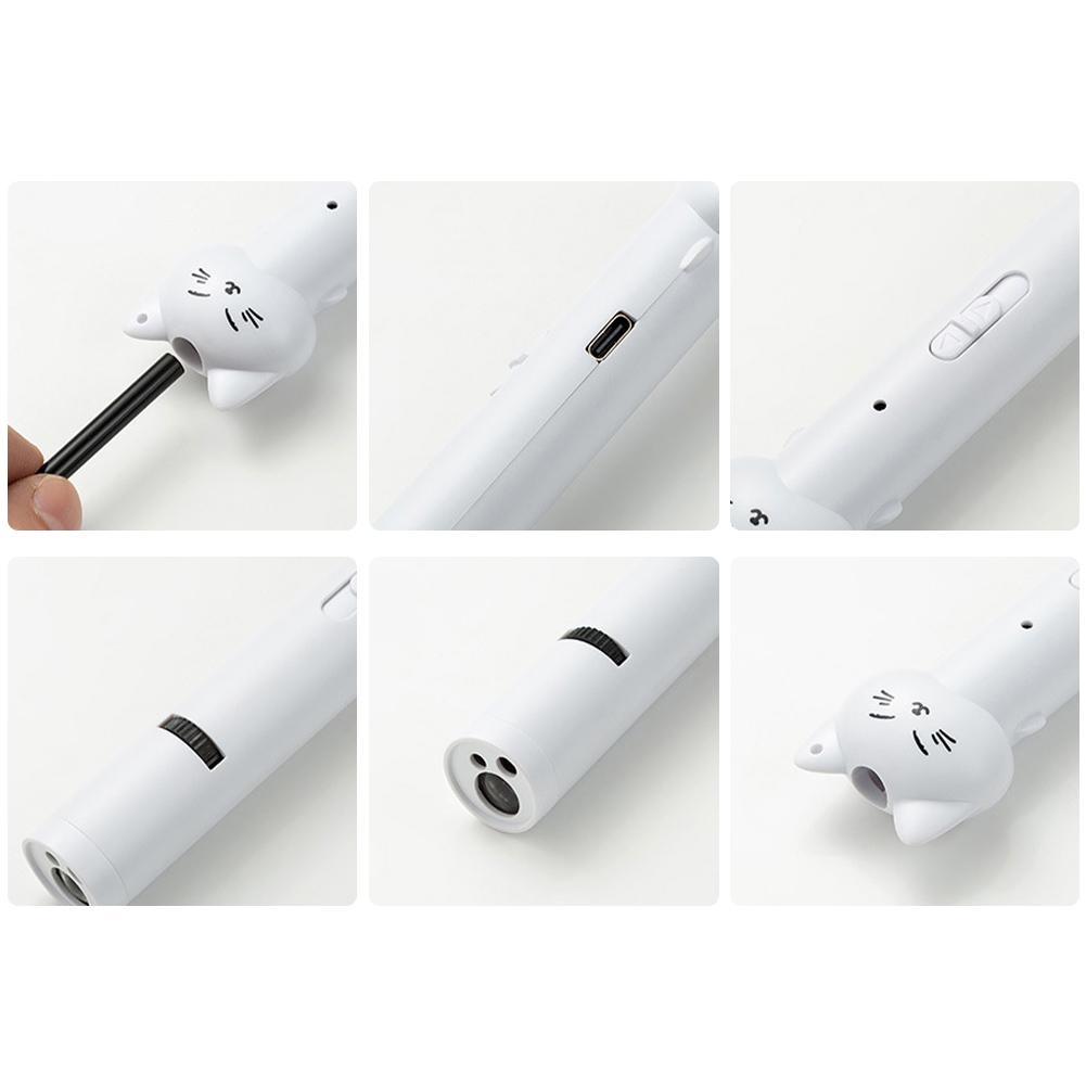 Забавная кошачья указка с инфракрасной проекцией рисунка, кошачья игрушка, USB-зарядка, забавная кошачья ручка для тренировок и упражнений котенка