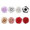 Pin Lapel Brooch Gifts Fabric Jewelry Corsage PU Leather Camellia Flower DIY Craft Supplies