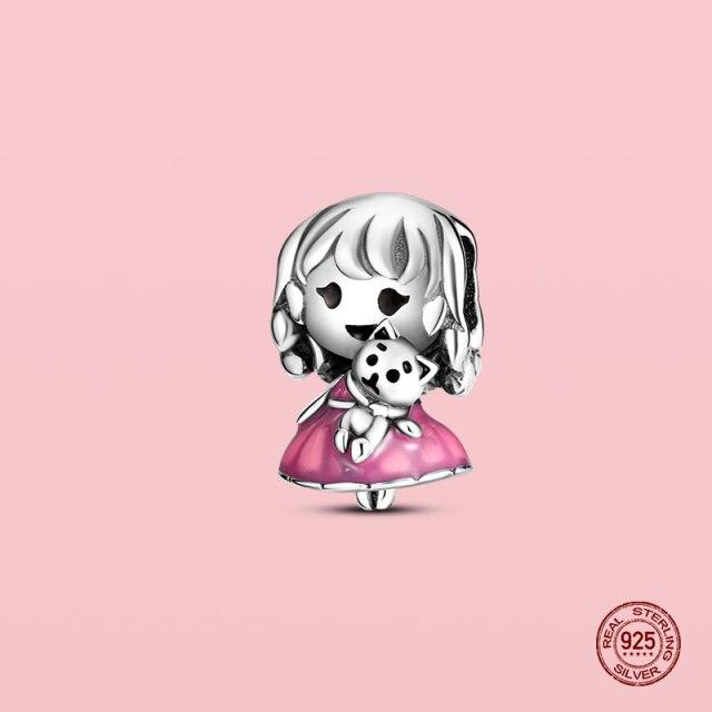 Подвеска из стерлингового серебра 925 пробы, очаровательные бусины для оригинального браслета Panjia, ожерелье, женские украшения