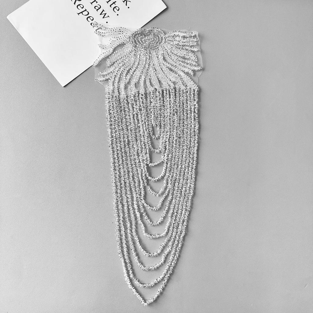 Solid Color Beads Fringed Shoulder Clothing Accessories Retro Gorgeous European And American Dresses Wedding Clothing Accessories Shoulder Chain