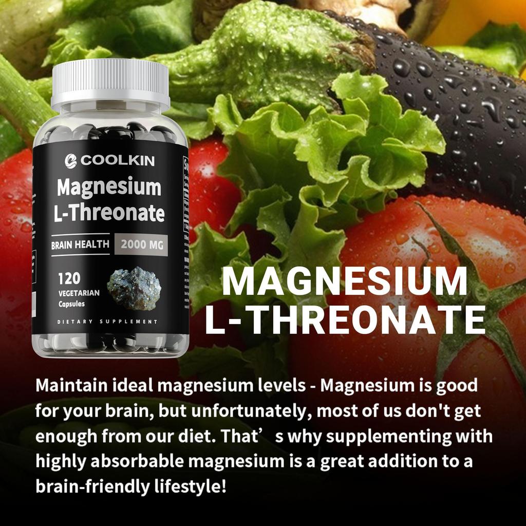 Magnesium L-Threonate-Support Memory & Focus,Boost Brain & Nervous System Health