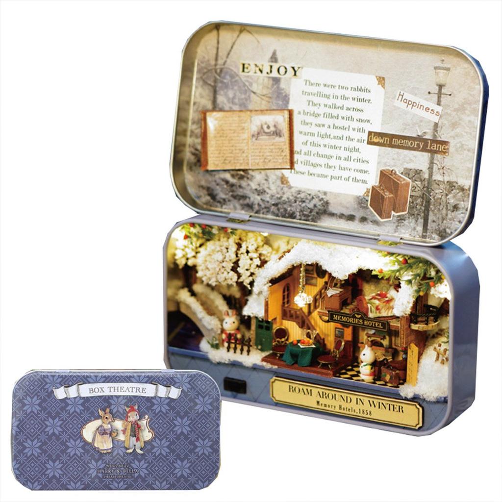 moin moin Инструкция Кукольный домик Миниатюрный Набор для рукоделия Серия «Кролик» Жизнь в кейсе для аксессуаров Начинающий Кролик Подарок Бесплатное обучение Образование Светодиод