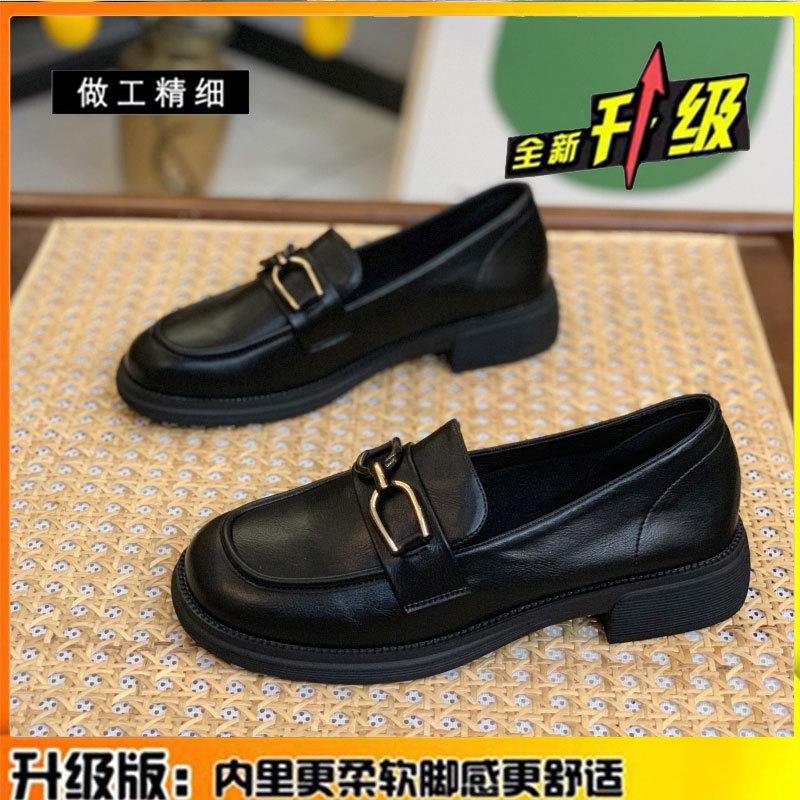 First Layer Cowhide~ Genuine Leather Small Leather Shoes Soft Sole One Pedal Loafers Women's Shoes 2025 Spring and Summer New Flat Single Shoes