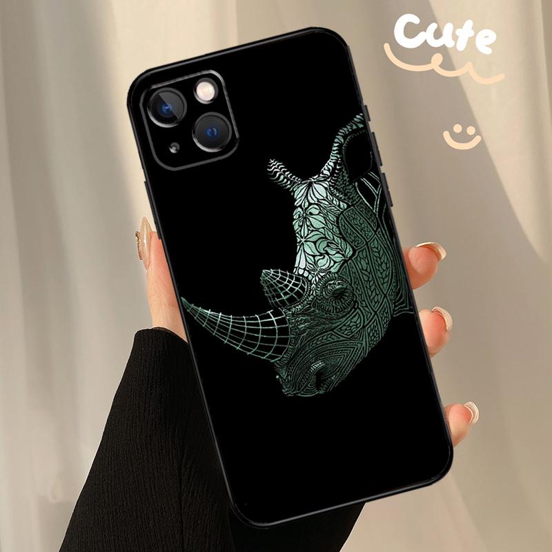 Rough Rhinoceros Rhino Beast Phone Case For iPhone 17 Pro Max 11 14 15 16 Pro Max Plus 13 12 mini 16e 17 Air Back Cover