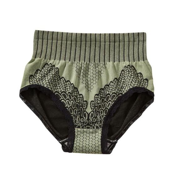 Женские трусы с высокой талией, обтягивающие, дышащие, с принтом, эластичные, с контролем живота, антисептические