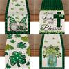 Wiwilys Luc-ky Sham-rock Table Runner For St Patricks Day Decorations 47 Inch Irish Cover Spring Green Holiday Home Kitchen Centerpiece Decor