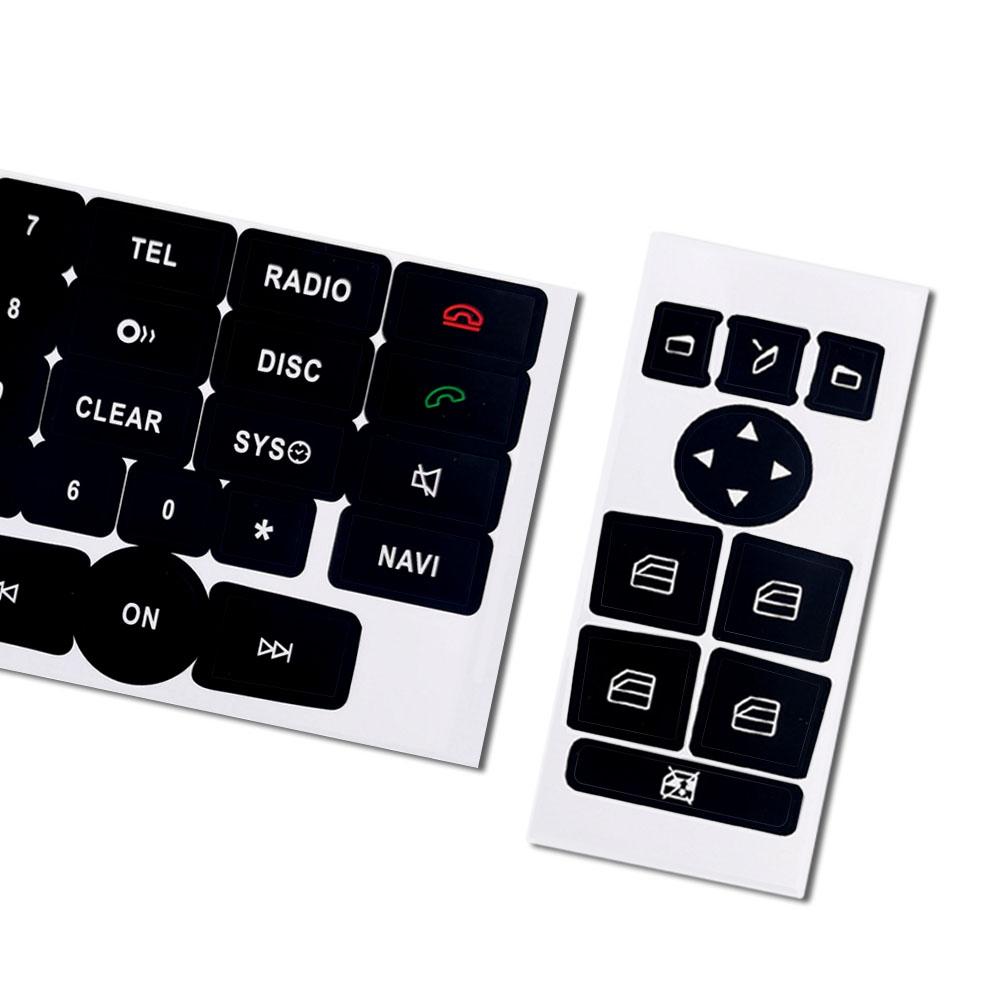 Наклейка для ремонта кнопок автомобиля, матовые черные наклейки для Mercedes Benz GLK350 C Class CLS C218 SLK W172 W204 W207 W212