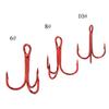 100 шт. Красные тройные крючки из высокоуглеродистой стали Рыболовный крючок Крючок Рыболовные аксессуары