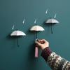 Милые крючки в форме зонтика, настенные крючки без сверления, кухонные, для ванной комнаты, вешалка для одежды, органайзер для ключей, крючки, полка для хранения дома