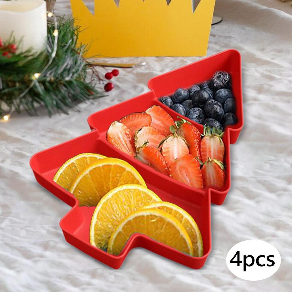 4 шт. подносы для закусок подносы для закусок рождественский декор дорожная коробка 3 отделения поднос для закусок орехи подносы для десерта