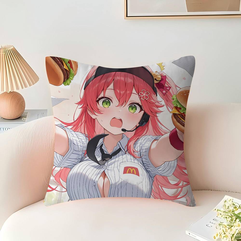Наволочка Сакура Мико мультяшный Подарок Наволочка для подушки Спальня Дом Диван Кресло Сиденье Декор наволочка