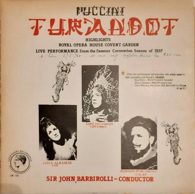 Виниловая пластинка EVA TURNER LICIA ALBANESE GIOVANN Turandot Highlights LR110 Legendary Recor US Классика Б/у