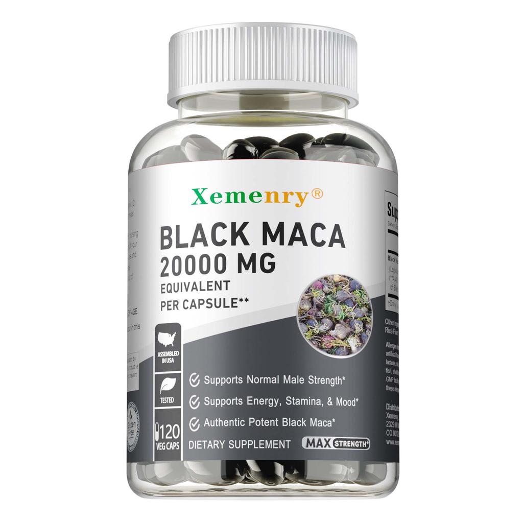 Xemenry - Black Maca Dietary Supplement Capsules - Energy