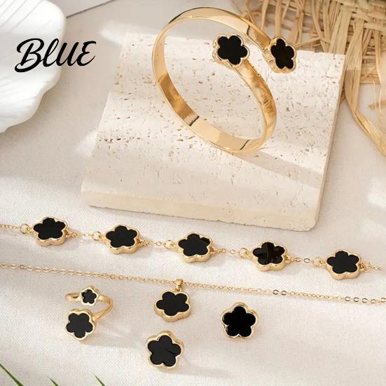 Блестящий набор украшений со стразами 5 шт./набор Женское lucky flower decor ожерелье