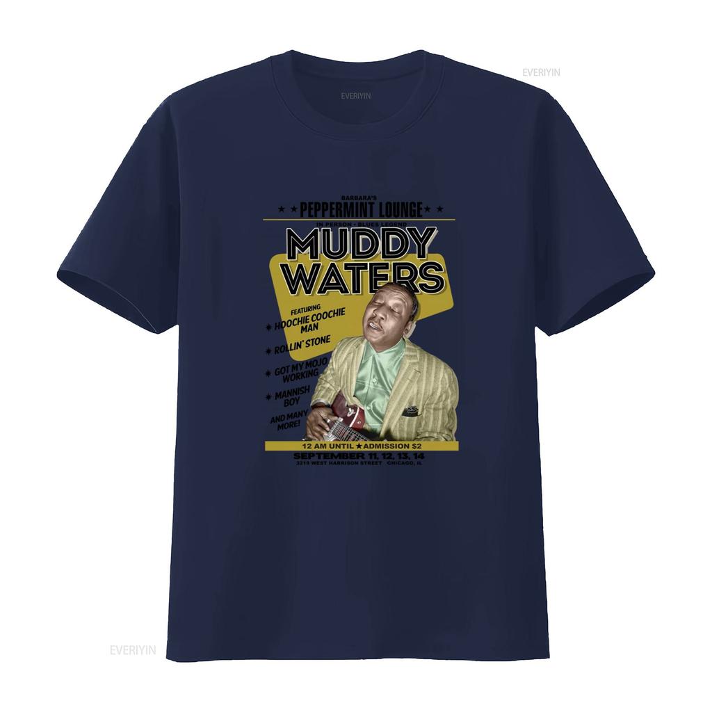 Muddy Waters T Shirt Peppermint Lounge Show Poster Blues Legend Design Official Mens vintage Washed Slightly graphic streetwear