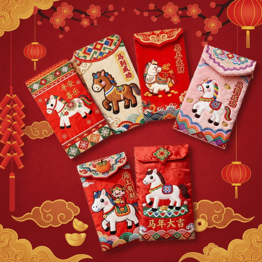 Chinese Style 2026 Red Envelopes Cartoon Money Bag Gift Bag Red Packet  Spring Festival