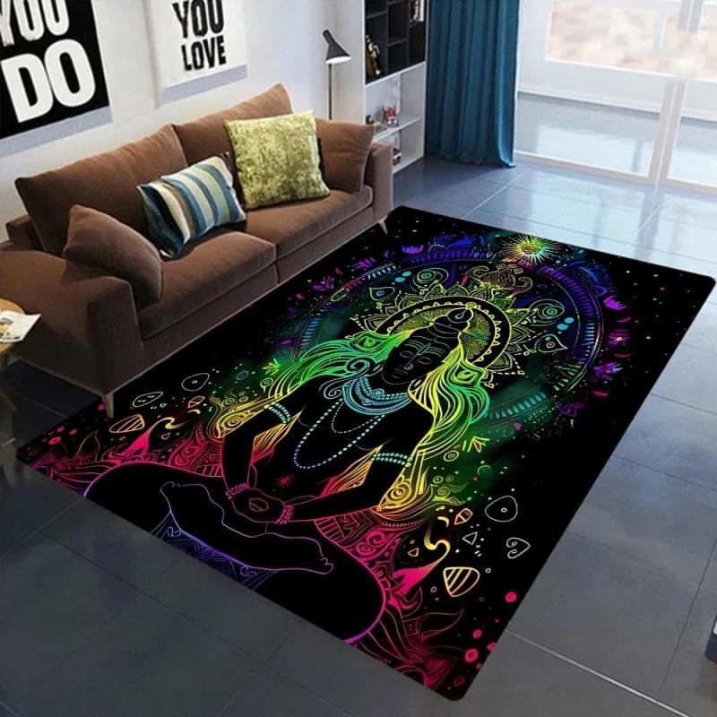 Meditation Chakras Design Area Rugs Non-Slip Carpet Mat for Bedroom Living Room Decor Rug Spiritual Home Mat Living Room Decor