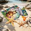 Custom Name Personalized Masha and the Bear Print Beach Towel, for Trip Camping Beach Party Home Decor, Birthday Gift for Family & Friends