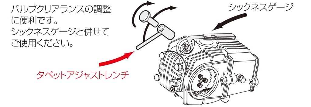 KITACO Tappet Adjust Wrench for 100 with Type 1 Adjust (Open-end type) Monkey/Cub series/CB50/Ape 50/Ape (Compatible Screw) 674-0900200