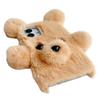 For iPhone 16 Plus Case 3D Bear Faux Fur Fluffy Inner TPU Phone Cover