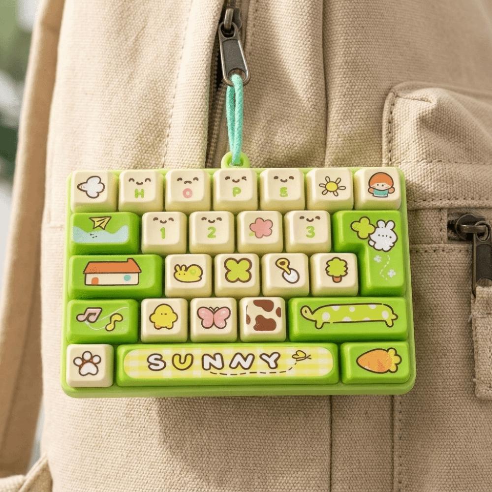 Cartoon Keycap Clicker Cute Fidget Keychain Mini Keychain Decompression Button Toy Small Gift