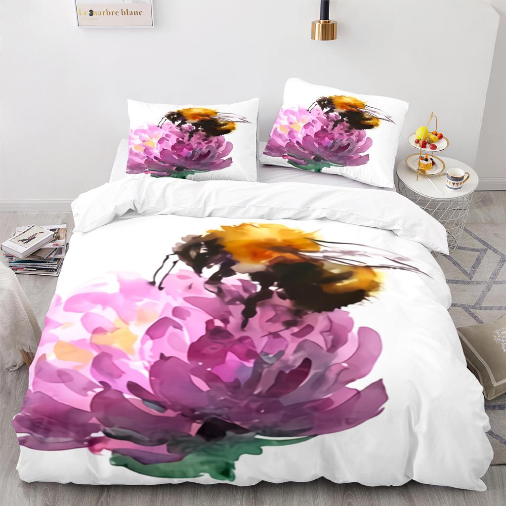Home Textile Bee Quilt Cover Digital Printing Three-Piece 3D